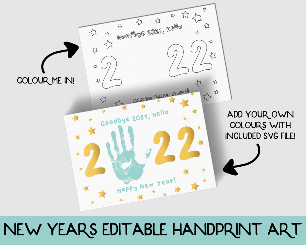 New Years Handrprint Art