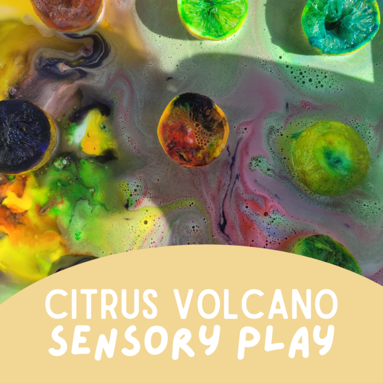 Citrus Volcano Sensory Play