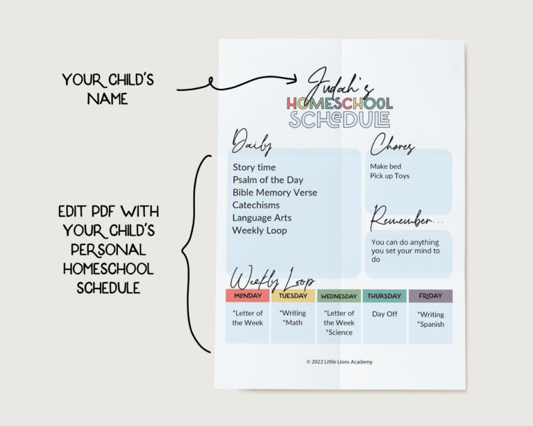 Editable Homeschool Schedule Template - Image 2