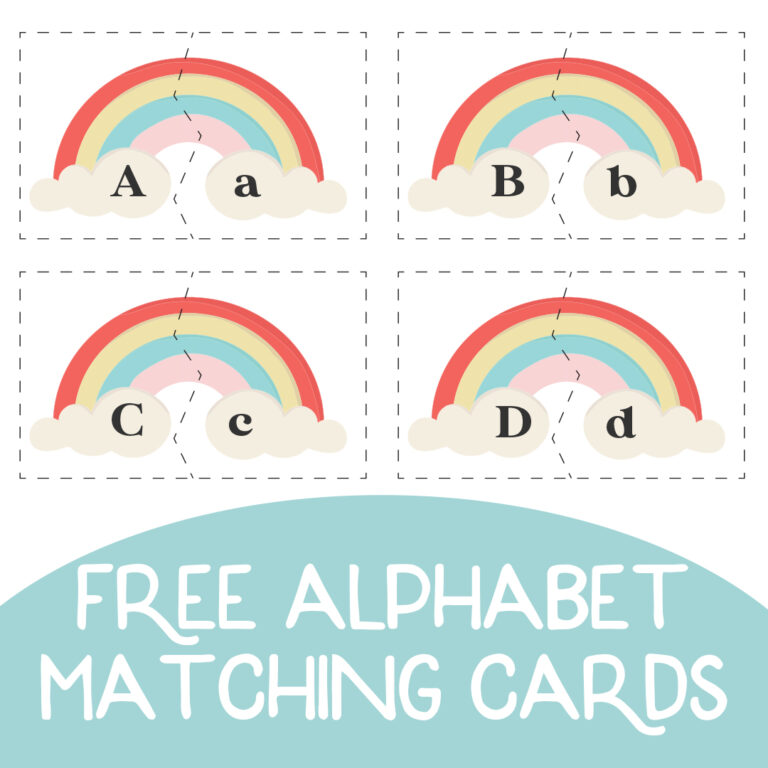 Free Rainbow Alphabet Matching Printable