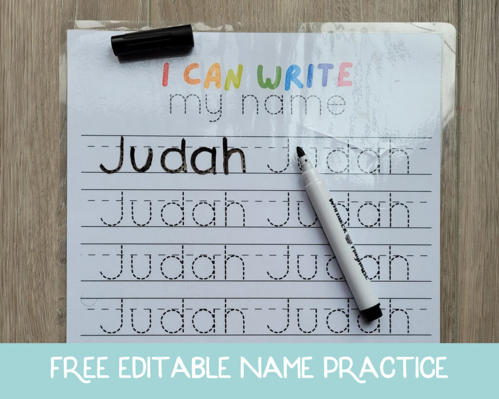 FREE Editable Name Tracing Worksheet